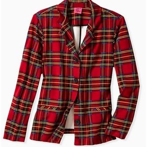 Torrid Betsey Johnson Plaid Premium Ponte Blazer